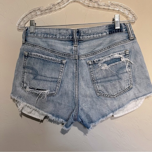 AEO Vintage Hi Rise Festival Distressed Denim Shorts - Picture 6 of 8